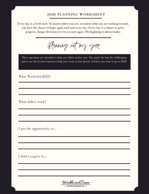2026 Planning Worksheet