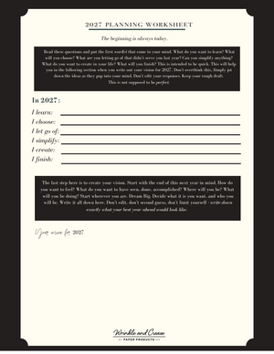 2027 Planning Worksheet