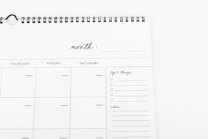Large Monthly Planner (Black Coil)