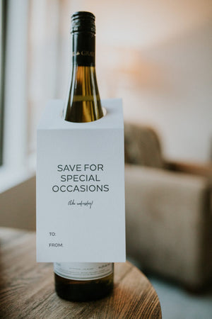 Save for Special Occasions Wine Tag Wrinkle and Crease