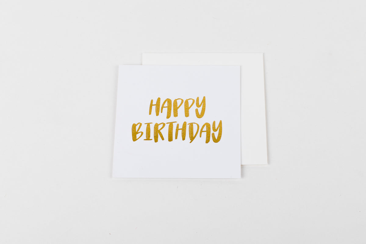 Happy Birthday Gold - Mini Notecard