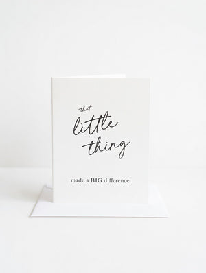 Little Thing Made a Big Difference