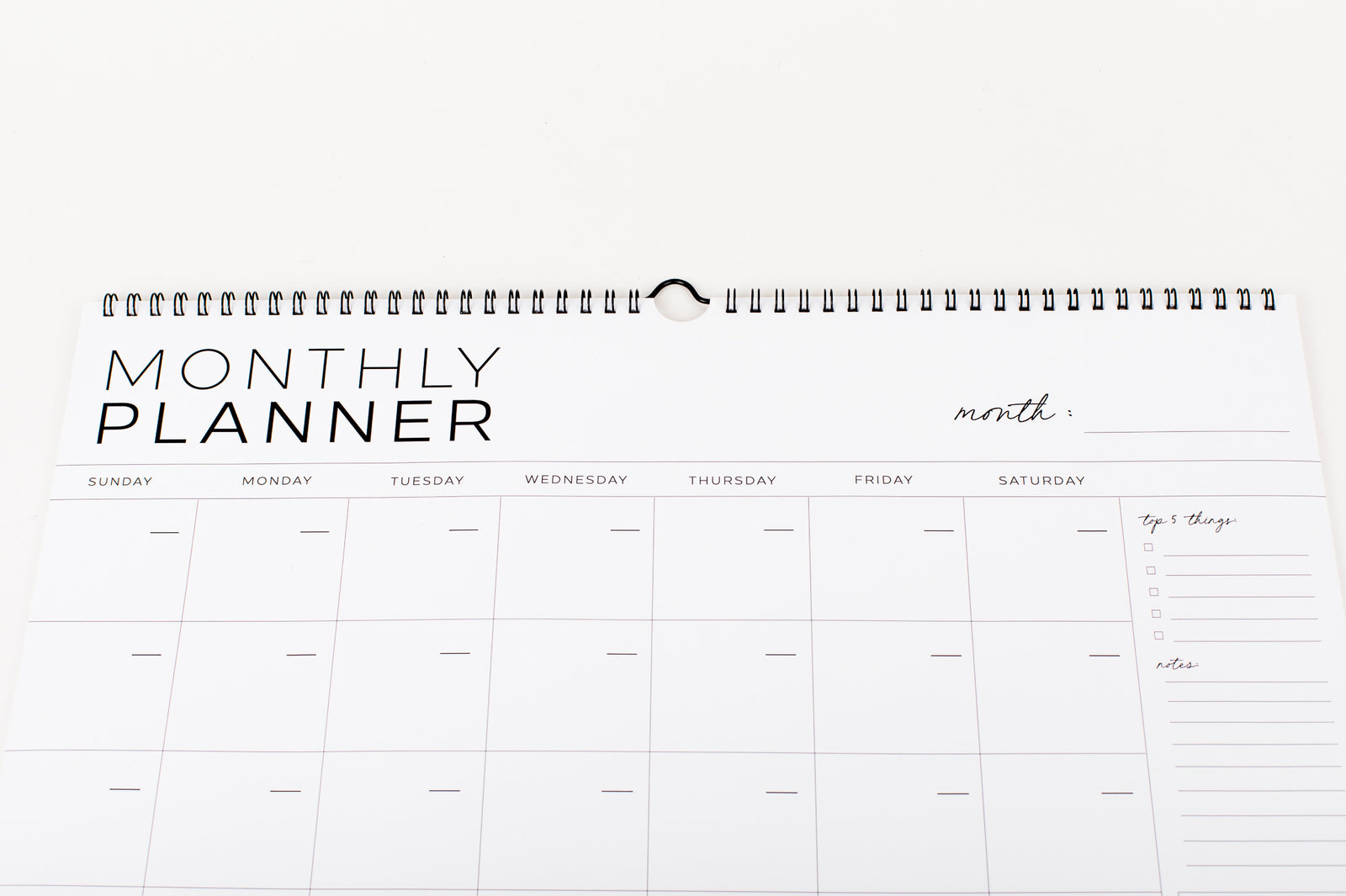 Large Monthly Planner (Black Coil)