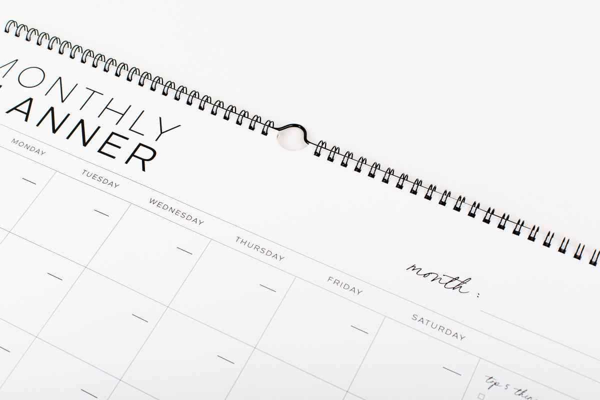 Large Monthly Planner (Black Coil)