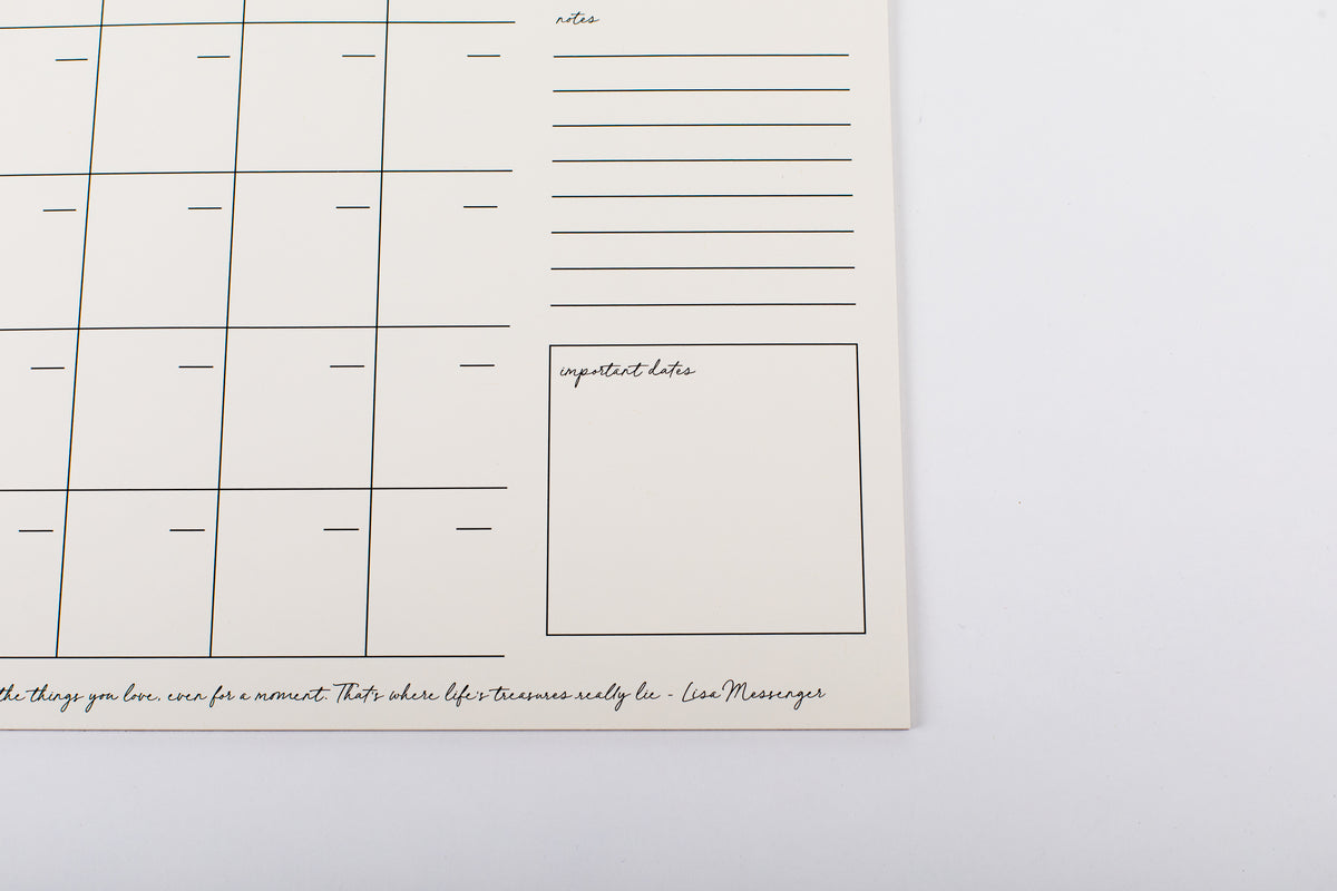 Month at A Glance - Undated Calendar