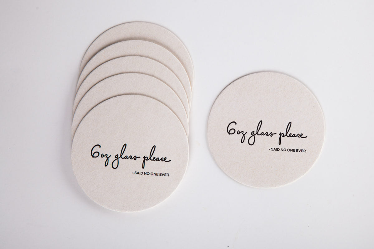 6oz Glass Please Paper Coaster