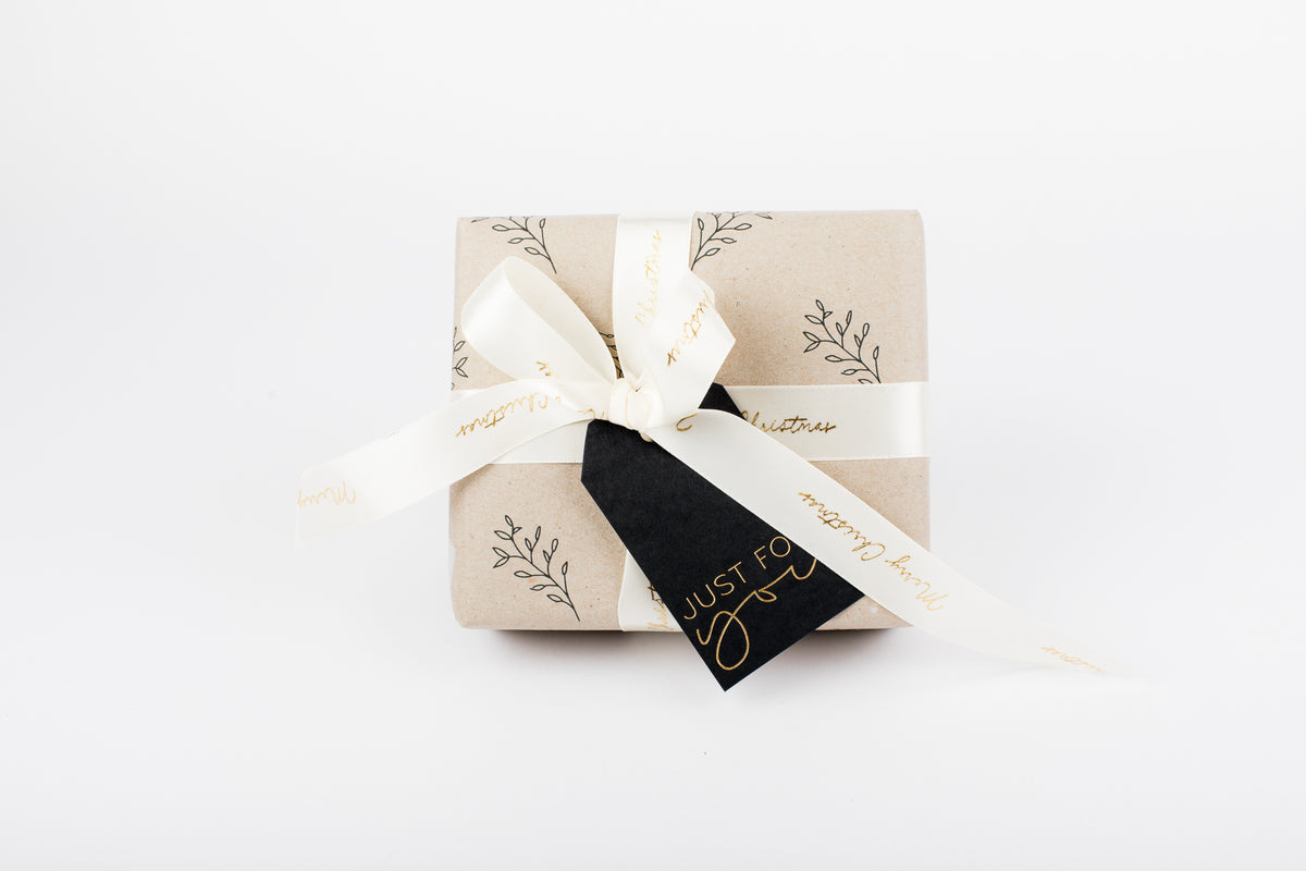 Merry Christmas Gold Foil Embossed Ribbon