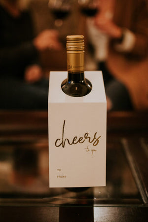 Cheers to You Wine Bottle Gift Tag Wrinkle and Crease