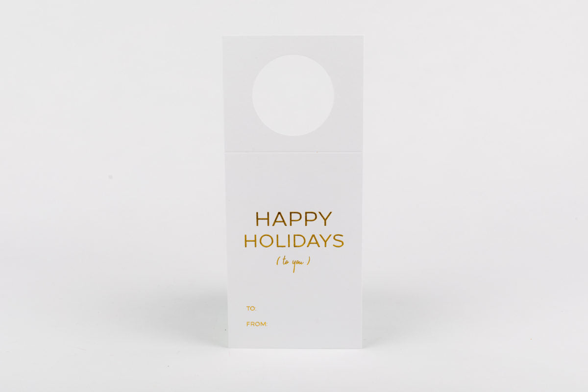 Happy Holidays to You Wine Tags Wrinkle and Crease