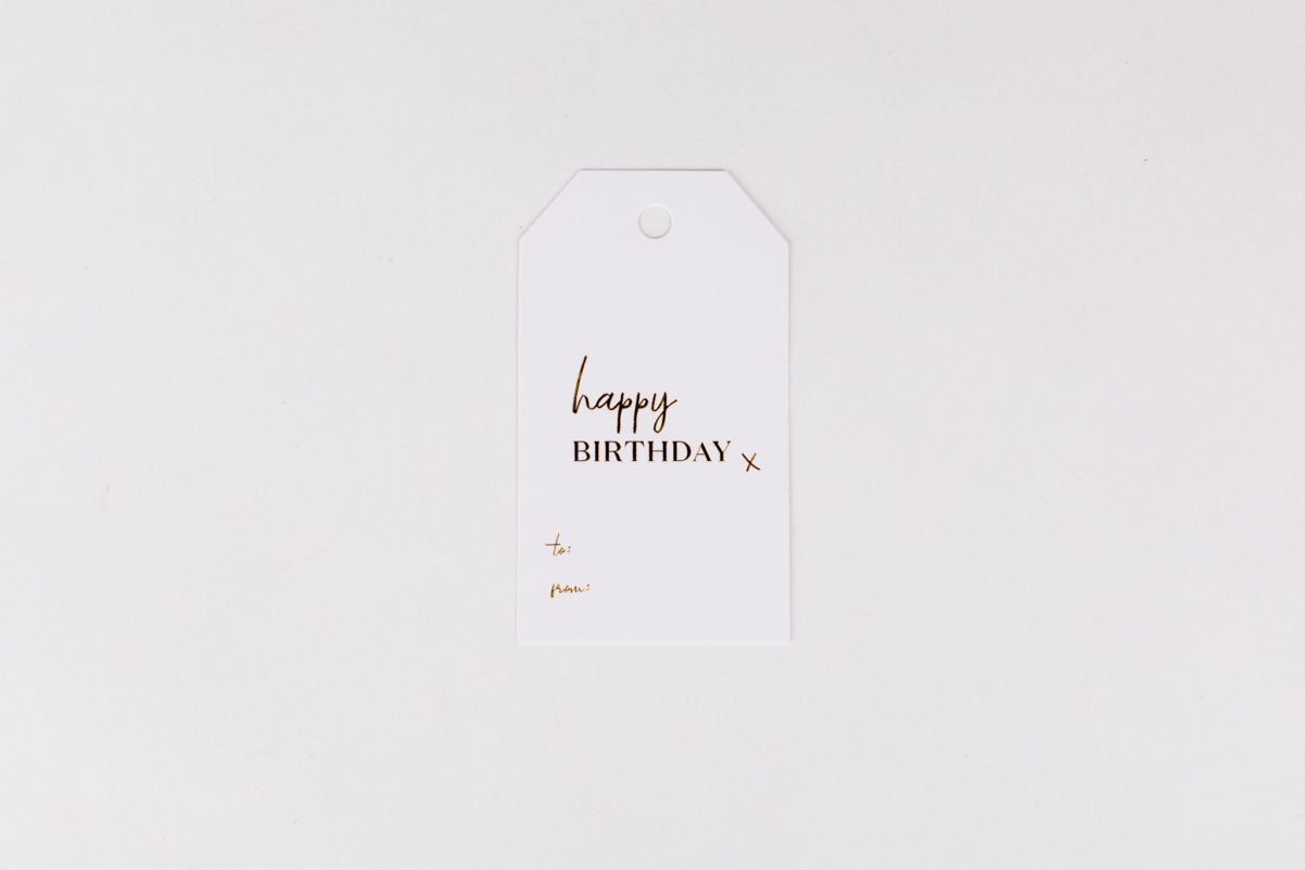 Happy Birthday Gift Tag, White Tag