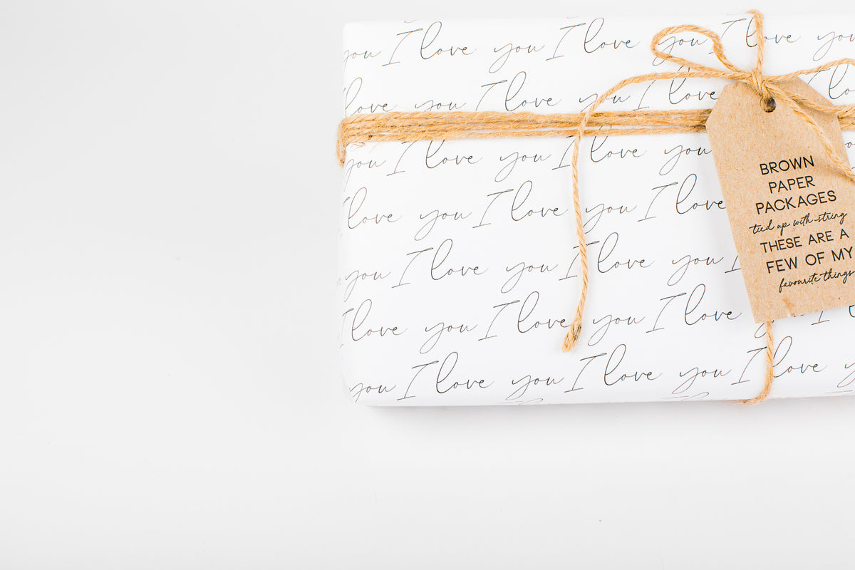Eco Wrapping Paper - I Love You