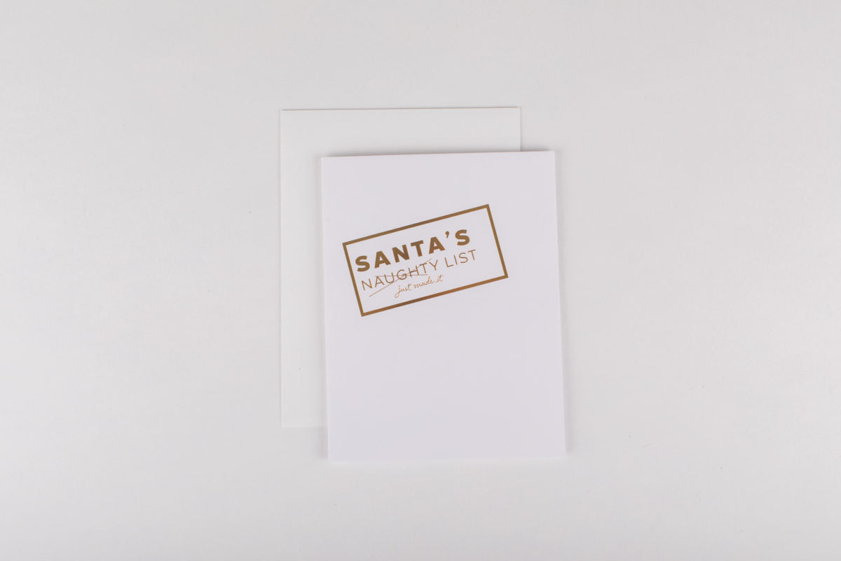 Christmas Card, Santa's Just Made it List, Humorous holiday card