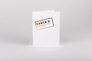 Christmas Card, Santa's Just Made it List, Humorous holiday card