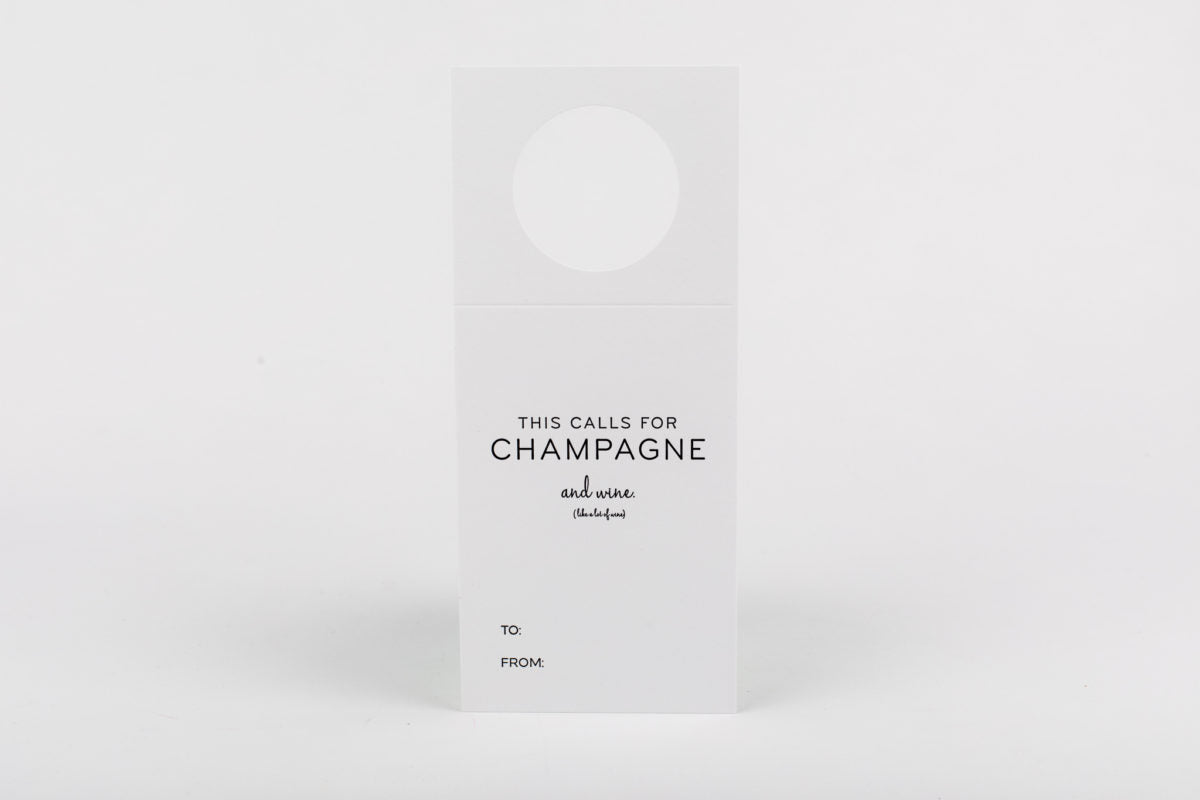 This Calls for Champagne Wine Bottle Tag