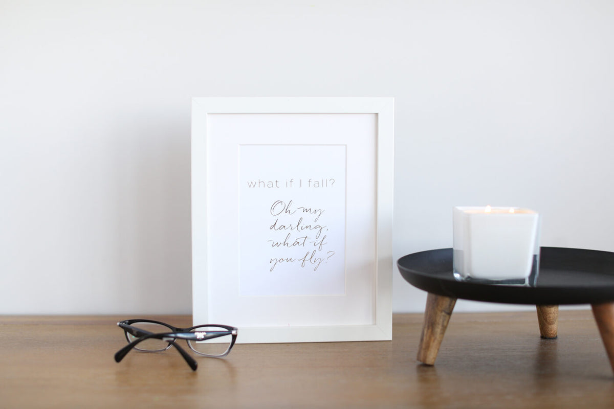 Art Print, What if I Fall, Art Print Daughter&#39;s Room